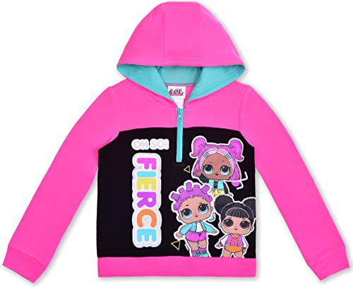 L.O.L. Surprise! Dolls OMG Zip Up Hoodie Pullover for Kids Pink/Black Hoodie for Girls