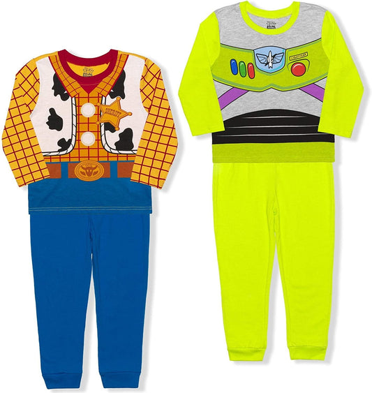 Disney Toy Story Boys’ Long Sleeve Shirt and Jogger Pants Costume Set for Infant and Toddler - Yellow/Blue