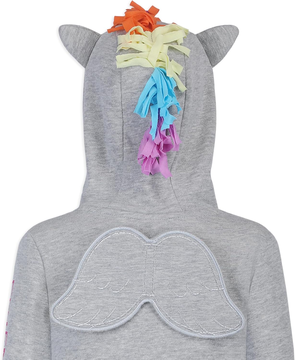 My Little Pony Rainbow Dash, Twilight Sparkle and Pinkie Pie Girls Zip Up Hoodie for Toddlers and Big Kids - Grey