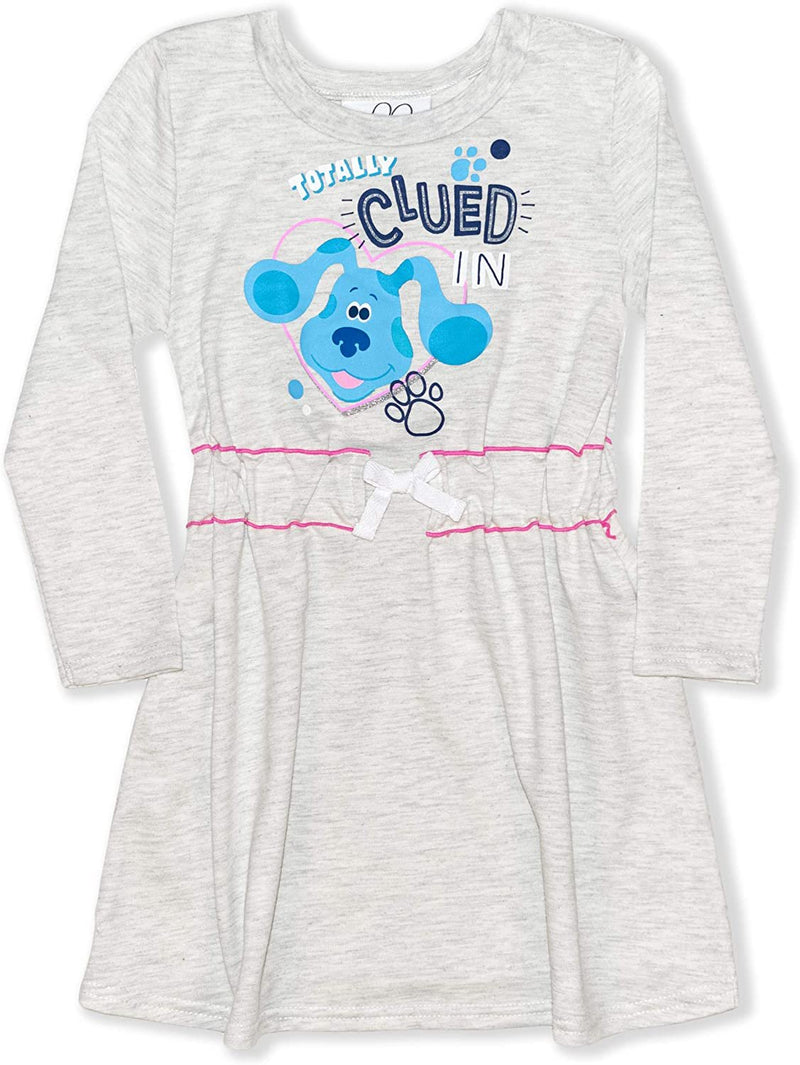 Nickelodeon Blue’s Clues Girls’ Long Sleeve Dress for Toddler - Grey