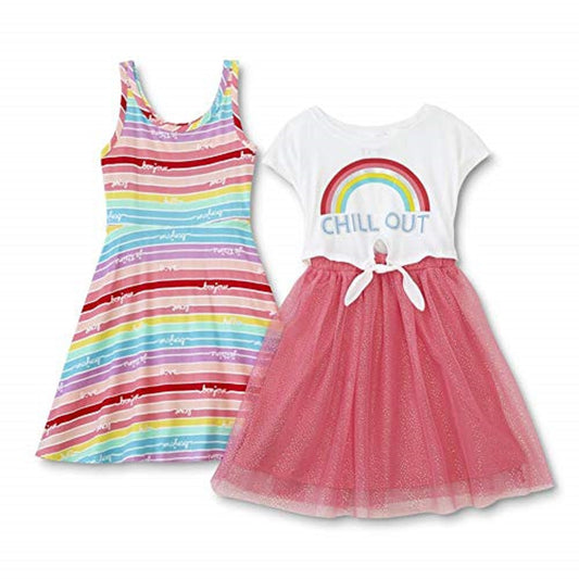 Aeropostale Girls 2-Pack Tutu Dresses with Short Sleeve and Sleeveless