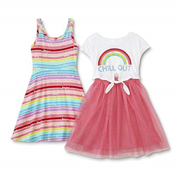 Aeropostale Girls 2-Pack Tutu Dresses with Short Sleeve and Sleeveless