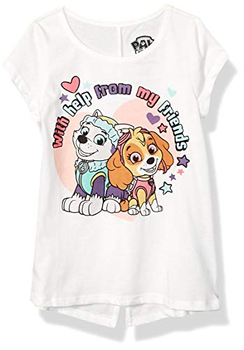 Nickelodeon Paw Patrol Girls Short Sleeve T-Shirt for Toddler and Little Kids - Grey/Pink/White/Blue