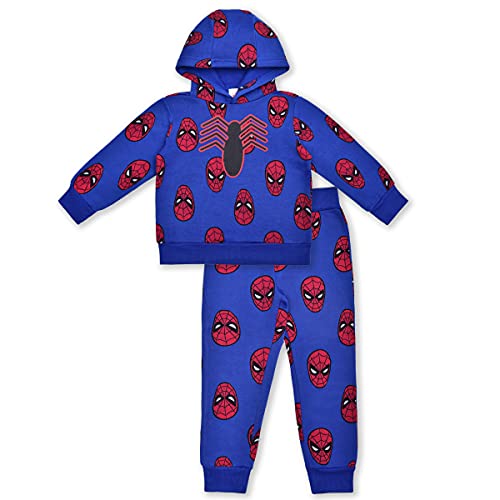 Marvel Spiderman Boys’ Hoodie and Jogger Set for Toddler and Little Kids – Blue