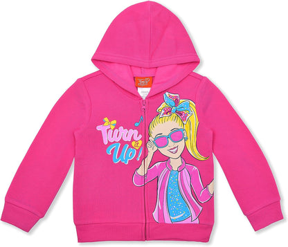 Nickelodeon Jojo Siwa Girls? T-Shirt, Zip Up Hoodie and Legging Set for Toddler and Little Kids ? Pink/Blue/Navy