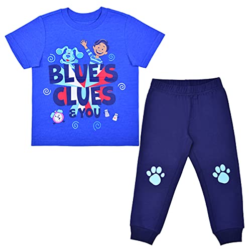 Nickelodeon Blue’s Clues Boys T-Shirt and Jogger Set for Toddler – Grey/Blue