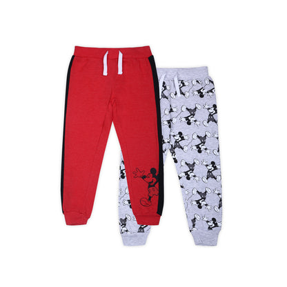 Disney Mickey Mouse Boys’ 2 Pack Jogger for Toddler and Little Kids – Red/Grey