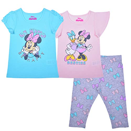 Disney Minnie Mouse Girls’ T-Shirt and Legging Set for Toddler and Little Kids