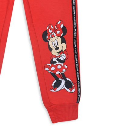 Disney Minnie Mouse Girls' 2 Pack Jogger Pants for Toddler and Little Kids – Red/Grey