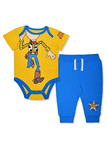 Disney Toy Story Boys’ Bodysuit and Jogger Pants Costume Set for Newborn and Infant - Yellow/Blue/Green/White