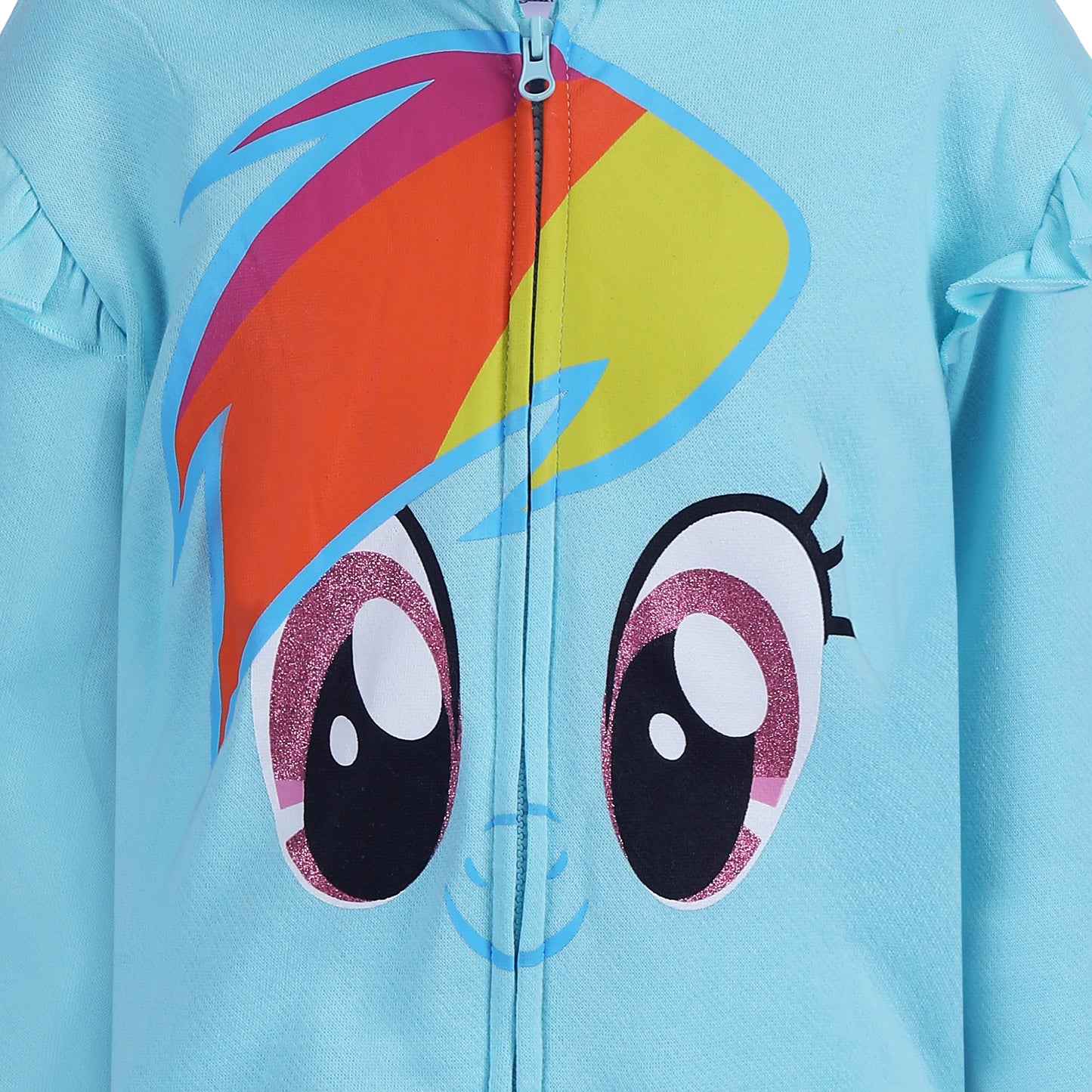 My Little Pony Girls’ Zip Up Hoodie for Toddler, Little and Big Kids – Blue/Grey