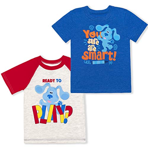 Nickelodeon Blues Clues Boys 2 Pack T-Shirts for Toddler – Blue/Grey