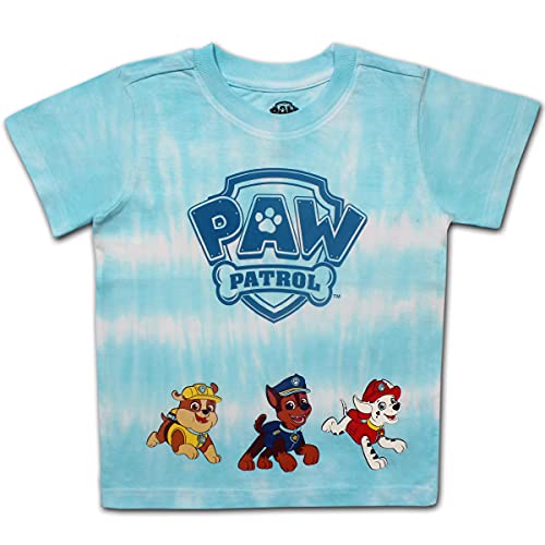 Nickelodeon Paw Patrol Marshall, Rubble and Chase Boys' T-Shirt for Toddler and Little Kids – Blue