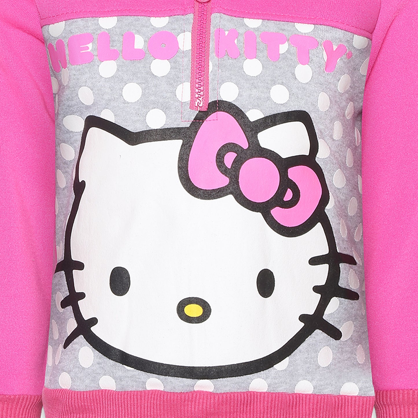 Hello Kitty Sanrio Girls Half Zip Up Hoodie for Toddlers, Little and Big Girls - Red or Pink