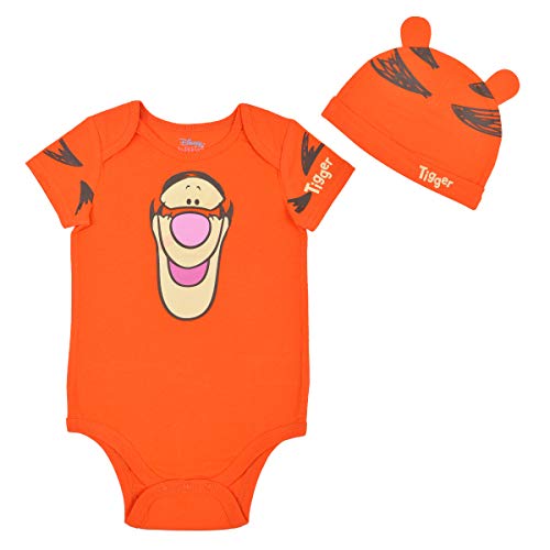 Disney Winnie The Pooh and Tigger Boys’ Costume Bodysuit and Cap for Newborn and Infant – Yellow or Orange