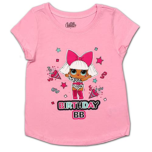 L.O.L. Surprise! Tshirt for Girls Birthday Blouse - Little Kid Short Sleeve - Pink