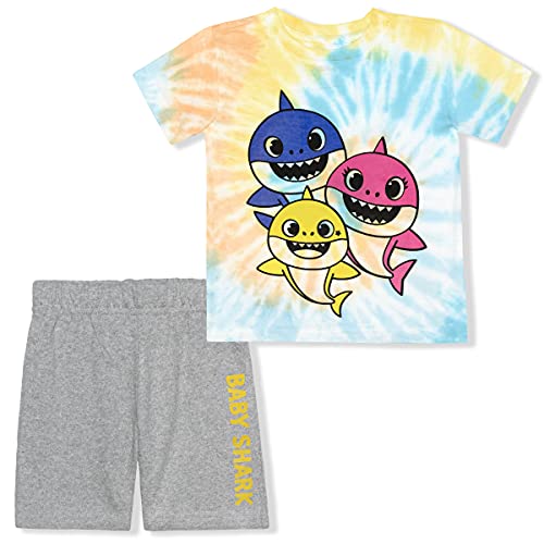 Nickelodeon Rugrats or Baby Shark Boys’ T-Shirt and Short Set for Toddler and Little Kids – Multicolor/Grey