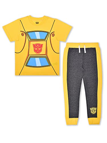 Hasbro Transformers Optimus Prime and Bumblebee Boys’ T-Shirt and Jogger Set for Little Kids – Red/Blue or Yellow/Grey