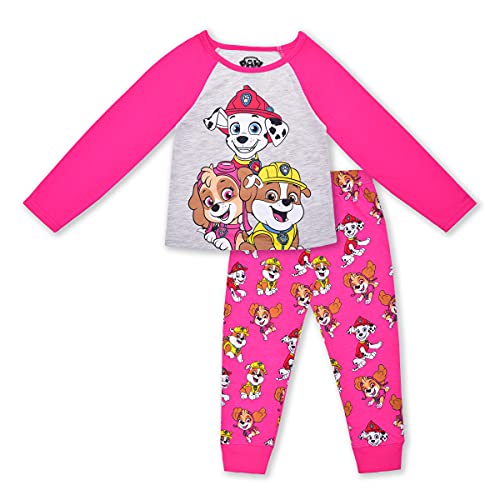 Nickelodeon Paw Patrol Girls’ Long Sleeve Shirt and Jogger Pants Set for Toddler and Little Kids – Grey/Pink