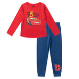 Disney's Cars Lightning McQueen Jogger Set for Boys, Toddlers' Long Sleeve Tee and Jog Pants