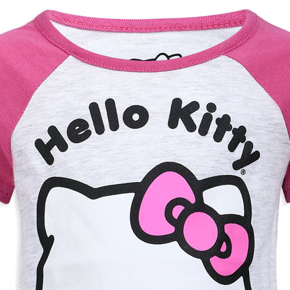 Hello Kitty Girls T-Shirt and Short Set for Infant, Toddler, Little and Big Girls - Pink