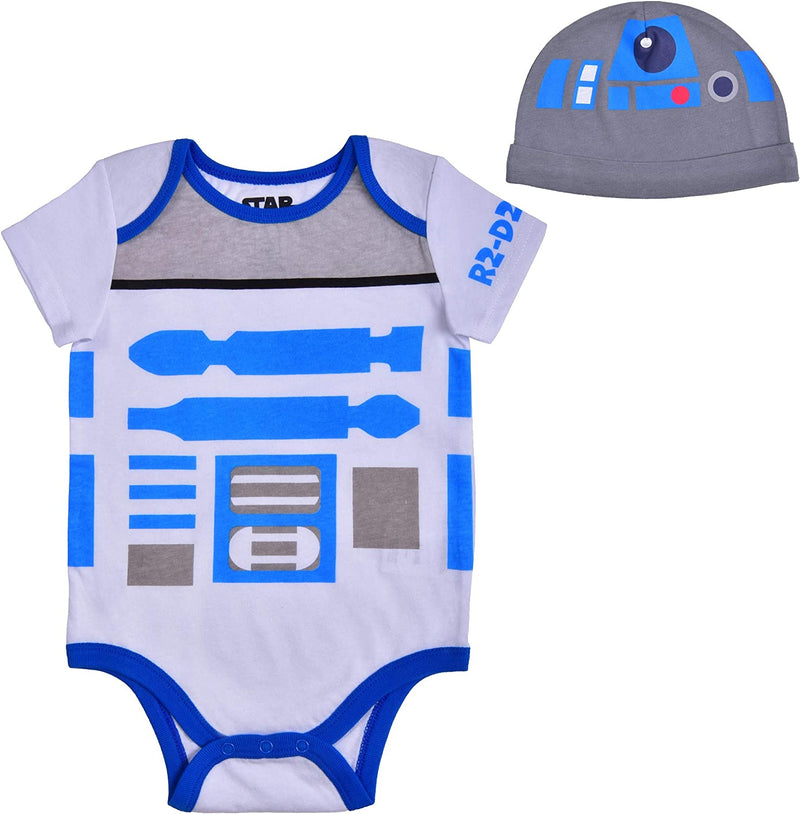 Star Wars Boys’ Roleplay Short Sleeve Bodysuit for Newborn and Infant – White or Brown or Black