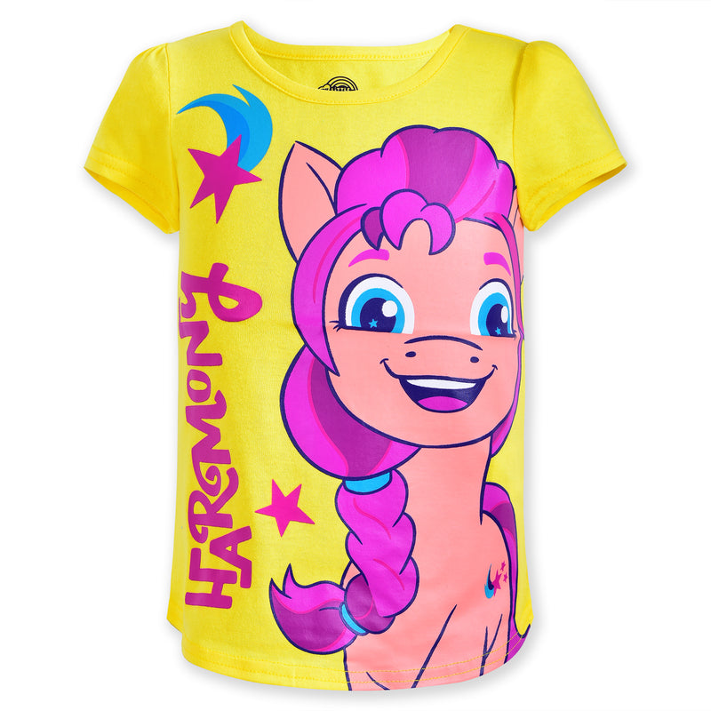 My Little Pony Girl's 4 Pack Unicorn Short Sleeve Tee Shirt Set