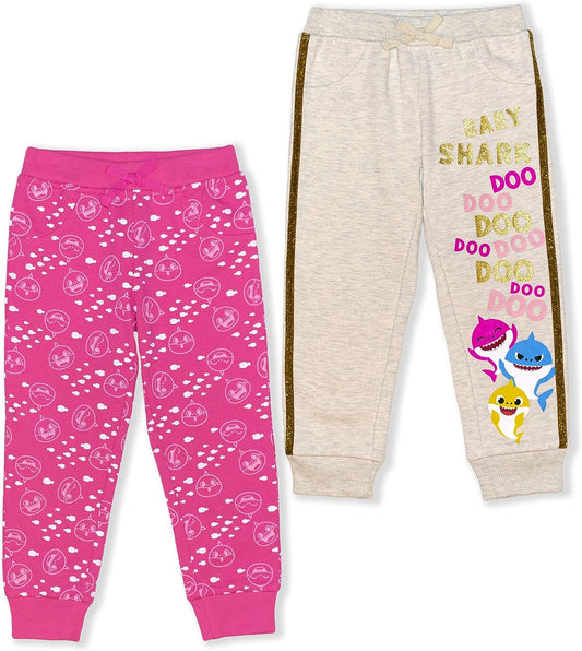 Nickelodeon Baby Shark Girl's 2 Pack Jogger Pant-Set, Pink