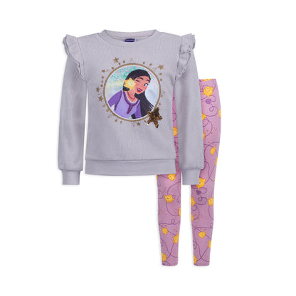 Disney Wish Girls' Sweatshirt and Legging Set for Little Kids – Grey