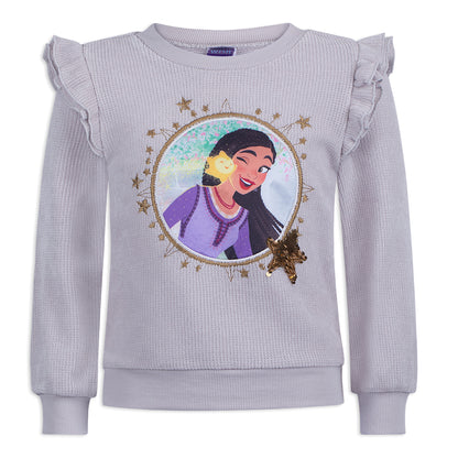 Disney Wish Girls' Sweatshirt and Legging Set for Little Kids – Grey