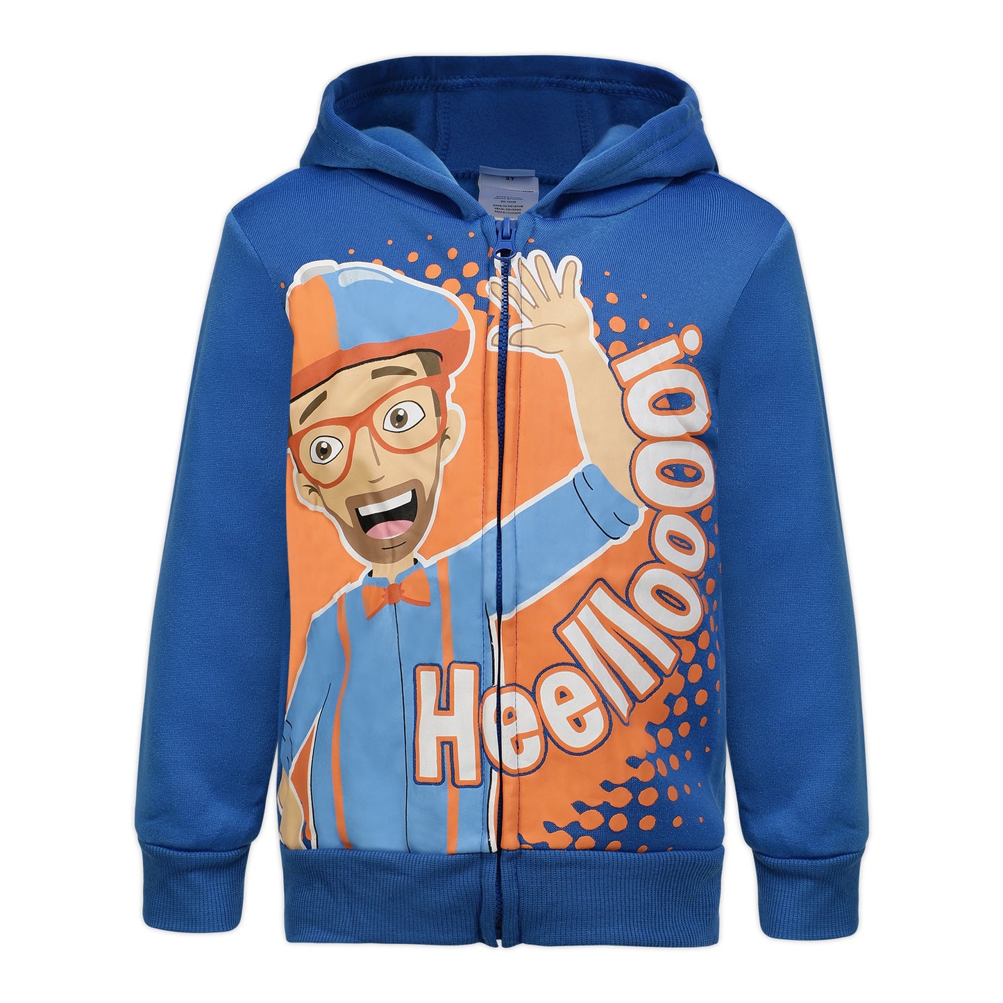 Blippi Boys Zip Up Hoodie for Toddler and Little Kids – Blue