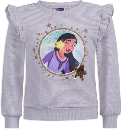 Disney Wish Girls' Sweatshirt and Legging Set for Little Kids – Grey