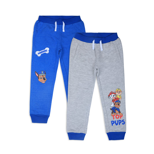 Nickelodeon Paw Patrol Chase, Marshall and Rubble Boys 2 Pack Jogger Pants for Toddler and Little Kids – Blue/Grey