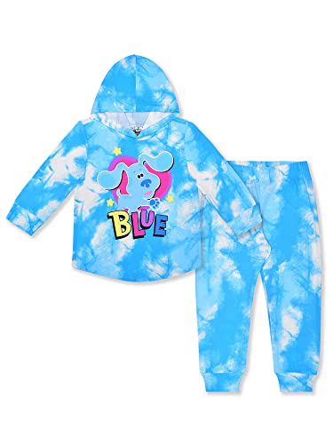 Nickelodeon Blues Clues Girls 2 Piece Tie Dye Hoodie and Jogger Pants Set for Infant and Toddler – Blue