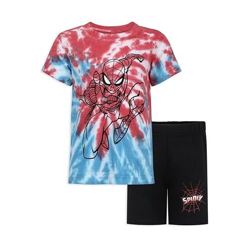 Marvel Spiderman Boys' T-Shirt and Short Set for Big Kids - Multicolor