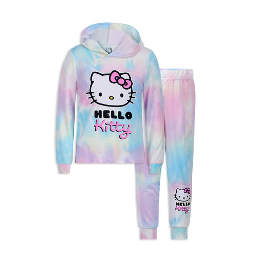 Hello Kitty Girls’ Hoodie and Jogger Set for Toddler, Little and Big Kids – Multicolor