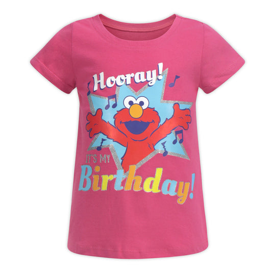 Sesame Street Elmo Girls’ Birthday T-Shirt for Infant and Toddler - Red