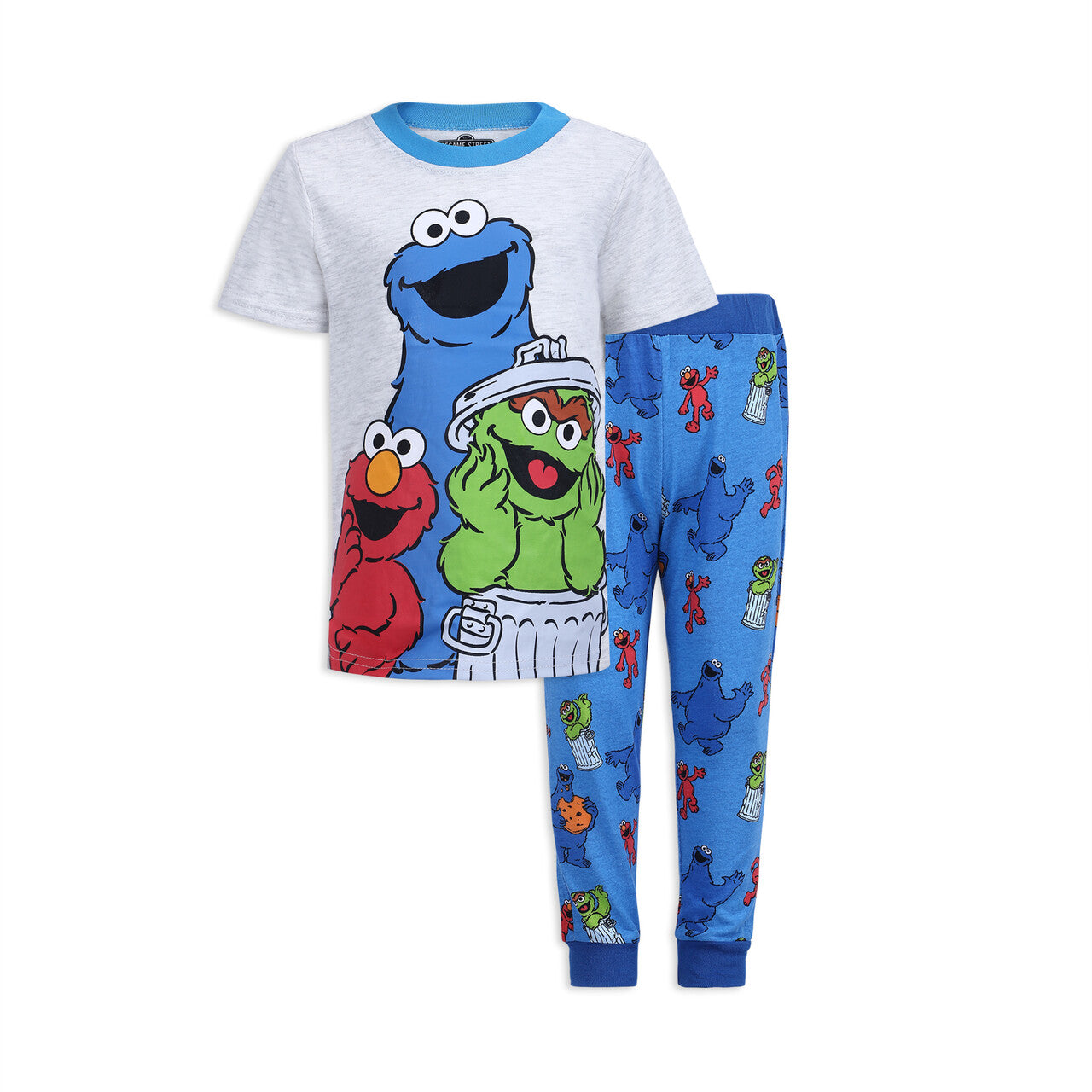 Sesame Street Boys T- Shirt and Jogger Set for Infant and Toddler – Blue/Grey