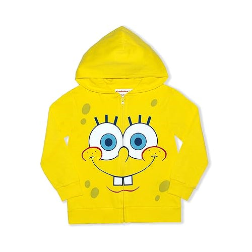 Nickelodeon Spongebob Squarepants Boys Zip Up Hoodie for Big Kids Yellow