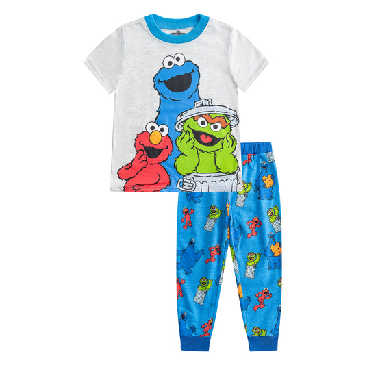 Sesame Street Boys T- Shirt and Jogger Set for Infant and Toddler ? Blue/Grey