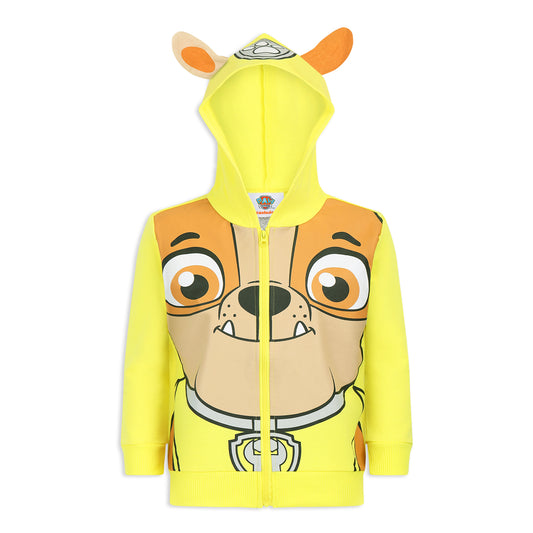 Nickelodeon Paw Patrol Marshall, Rubble or Chase Boys' Zip Up Hoodie for Toddler and Little Kids – Red/Yellow/Blue