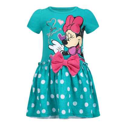 Disney Minnie Mouse Girls’ 2 Pack Dresses for Toddler and Little Kids – Pink/Blue