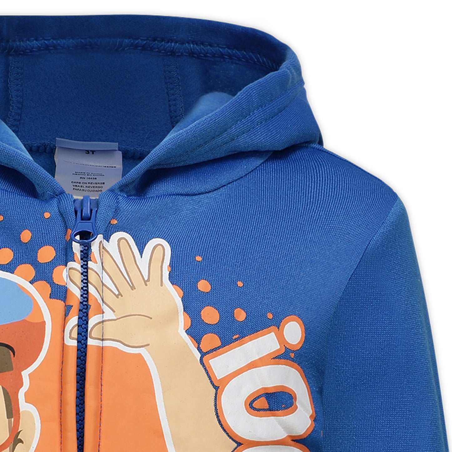 Blippi Boys Zip Up Hoodie for Toddler and Little Kids – Blue