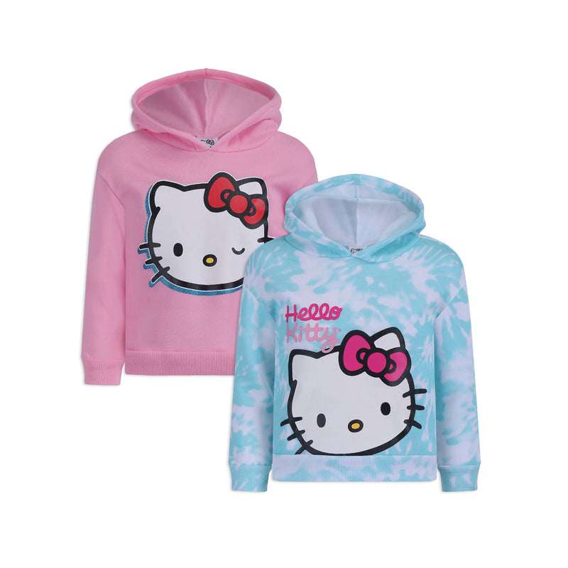 Hello Kitty Girls 2 Pack Hoodie for Infant, Toddler, Little and Big Kids – Blue/Pink