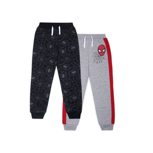 Marvel Spiderman Boys’ 2 Pack Joggers with Drawstring for Toddler and Little Kids – Grey/Black