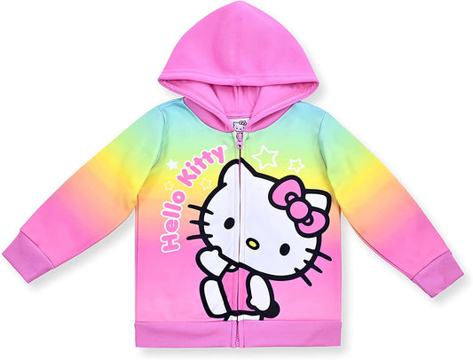 Hello Kitty Girls’ Zip-Up Hoodie for Infant, Toddler, Little and Big Kids – Multicolor