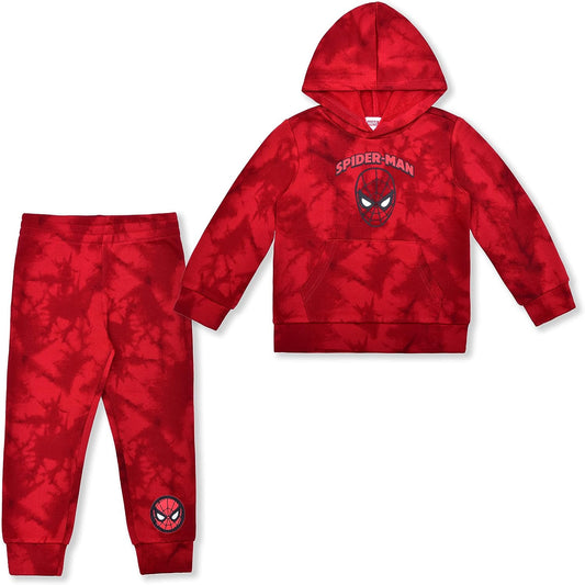 Marvel Spiderman Boys Hoodie and Joggers Set for Toddler and Little Kids – Red