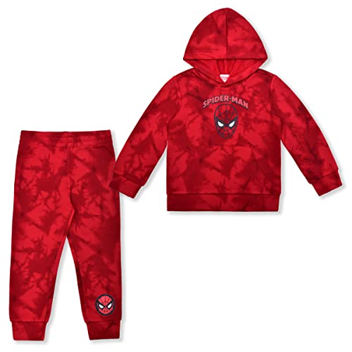 Marvel Spiderman Boys Hoodie and Joggers Set for Toddler and Little Kids – Red