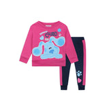 Nickelodeon Blue’s Clues & You Girls’ Long Sleeve Shirt and Jogger Pant Set for Infant and Toddler – Navy/Pink