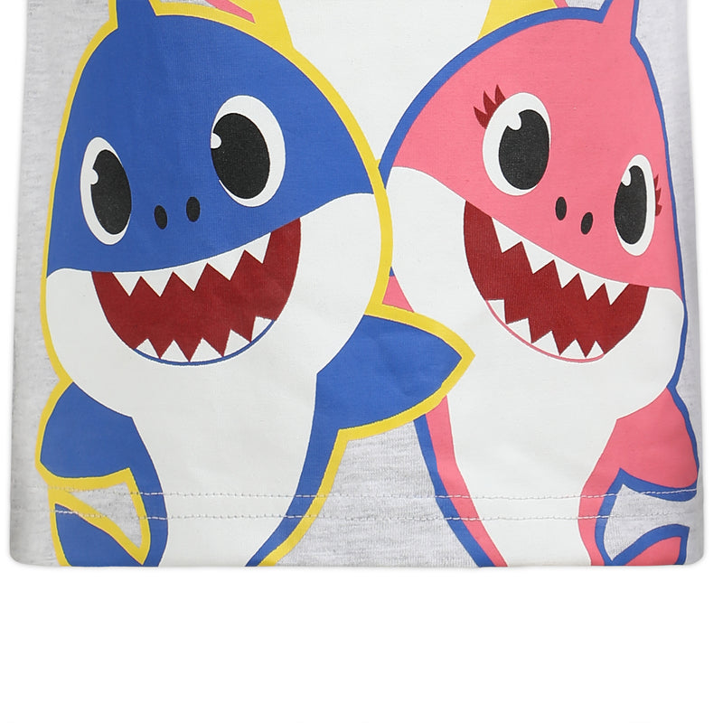 Nickelodeon Baby Shark Girls’ T-Shirt and Short Set for Infant, Toddler and Little Kids – Pink/Grey